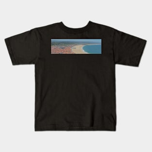 Panoramic View of Portugal Beach Kids T-Shirt